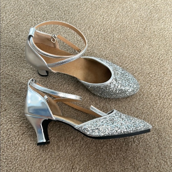 Silver Glitter Dancing Heels - 99% New - Picture 2 of 3